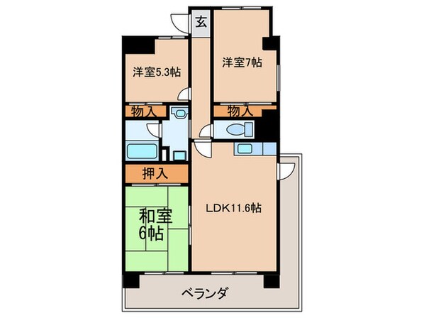 ハイライズ 鴨田の物件間取画像